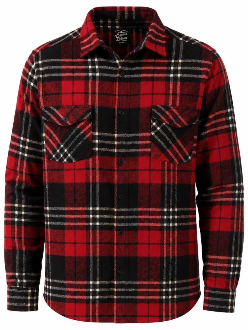 Original Deluxe Red Black Plaid Flannel Button Up Shirt Men’s Medium